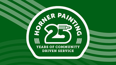 Horner Painting 25th Anniversary Branding 25 25 anniversary anniversary badge badge desgin branding logo paint paint brush painting web design