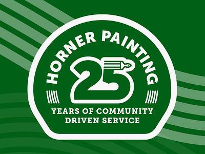 Horner Painting 25th Anniversary Branding 25 25 anniversary anniversary badge badge desgin branding logo paint paint brush painting web design