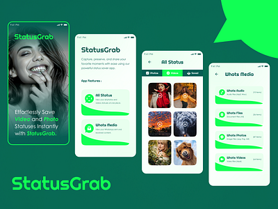 Status Grab : Download Status🔥 branding graphic design ui