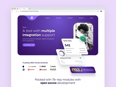 SaaS Landing Page Exploration clean website header hero landing page light mode purple purple landing page purple ui saas ui startup startup landing page ux web design web ui webpage website