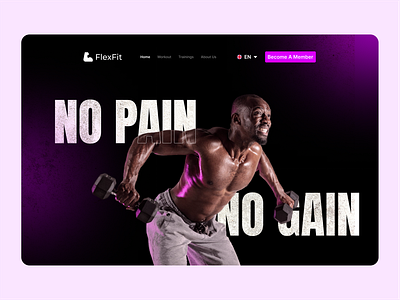 Fitness Landing Page bodybuilding design fitness hero section landingpage no pain trainings ui website workouts