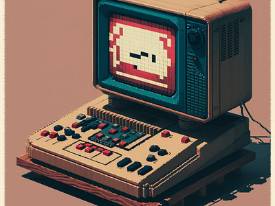 Pixel Art Retro Gaming Console console gaming retro vintage