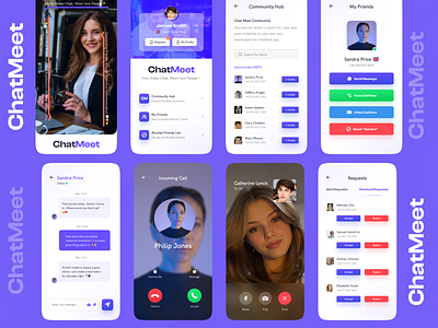 ❤️ChatMeet - Chat & Video Chat 💬📹📱 graphic design ui