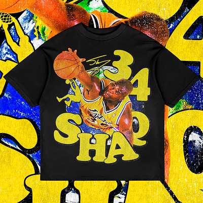 34 SHAQ Vintage Rap Tee Bootleg Design bootleg bootleg design bootleg tshirt branding design graphic design illustration nba rap shaq tee ui