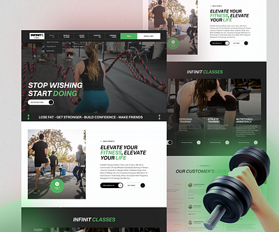 Infinit - Fitness Website Design fitness coach fitness landing page fitness website gym health healthy lifestyle popular design ui ux w website workout yoga