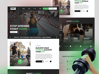 Infinit - Fitness Website Design fitness coach fitness landing page fitness website gym health healthy lifestyle popular design ui ux w website workout yoga