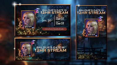 Baldur's Gate 3 Stream Marketing Package digital design gaming graphic design photo manipulation typography