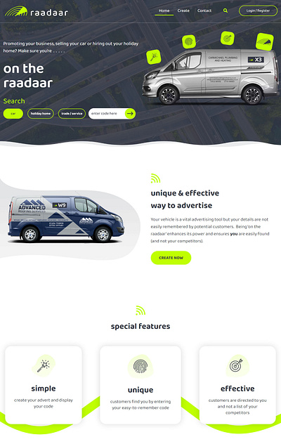 Landing Page design for raadaar 3d animation branding graphic design logo motion graphics ui