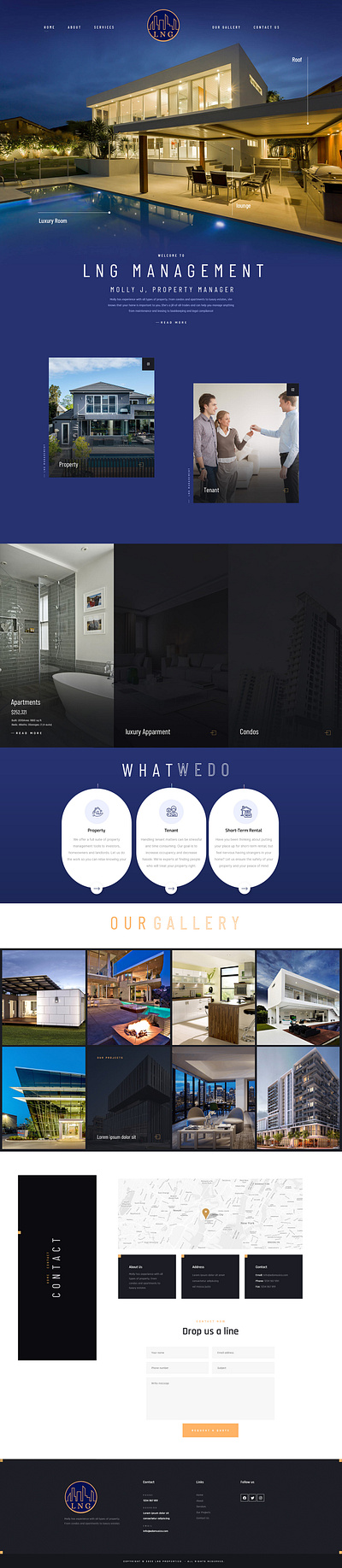 Web design Landing Page Design for LNG Real State Agency 3d animation branding graphic design logo motion graphics ui