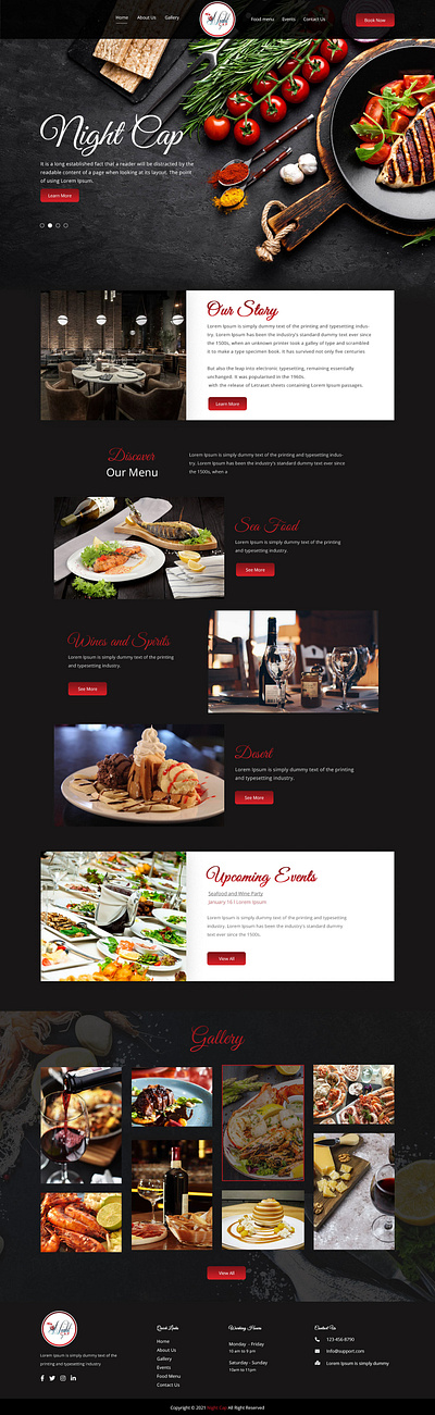 Web design Landing Page Design for Restaurant 3d animation branding graphic design logo motion graphics ui