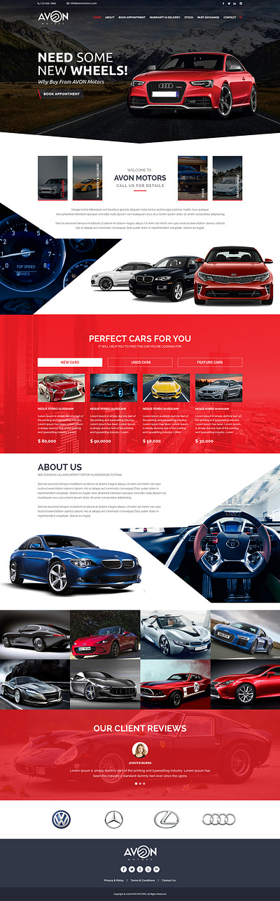 Web design Landing Page Design for AVON Motors 3d animation branding graphic design logo motion graphics ui