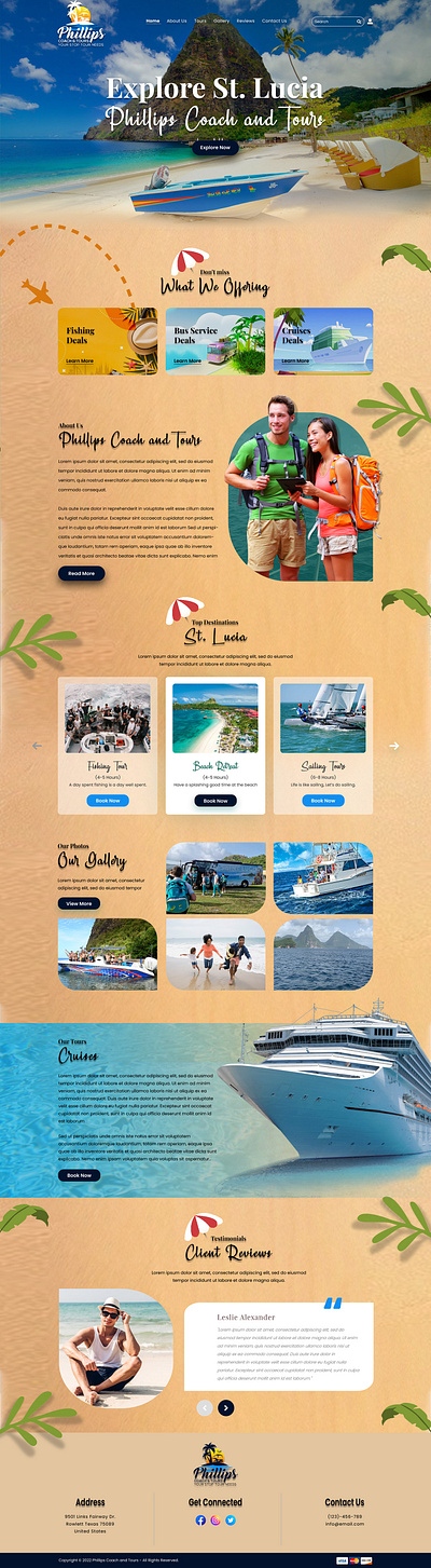Web design Landing Page Design for Phillips Coach & Tours 3d animation branding graphic design motion graphics ui