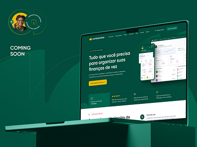 Contas Online (Coming soon) brasil brazil finance landing page lp mockup stripe ui uidesign uxui webdesign website
