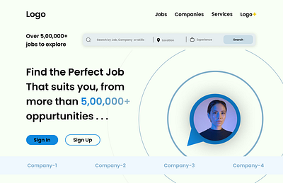 Design Idea for a Job Searching Website branding figma front end landing page ui ux web design