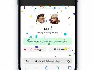 Birthdate reminder web