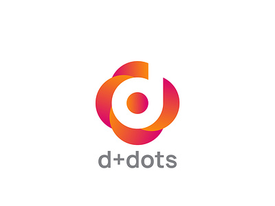 Modern Social Platform logo with d & dots. chat collaboration communication connect d dots modern social