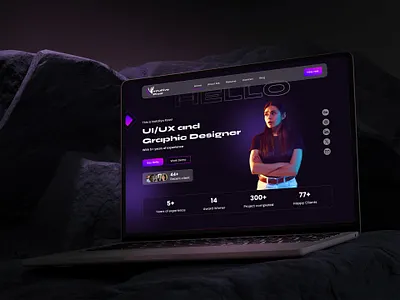 Personal Portfolio Landing Page Design advertising dark portfolio website dark theme design design portfolio graphic design personal personal portfolio personal site personal website portfolio portfolio branding portfolio design portfolio website ui ui portfolio uiux uiux portfolio uiux portfolio design website