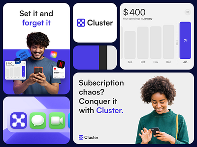 Cluster - subscription tracker 3d animation app branding chart color design figma free graphic design illustration ios logo motion motion graphics subscription tracker traker ui ux vector