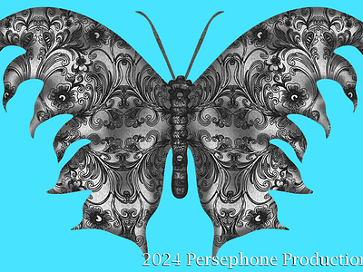 Metal Steampunk Butterfly [fabric design] branding butterfly digital art fabric design graphic art graphic design illustration metal
