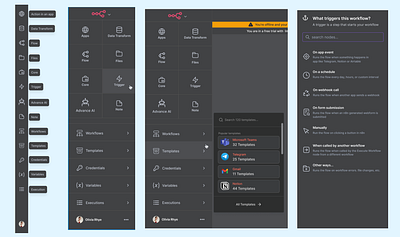 N8N Workflow Automation Tool User Experience Improvement automation workflow componenets design system figma interaction design interface menu design n8n navigation design panel design pattern design protype saas ui user experience user interface zapier