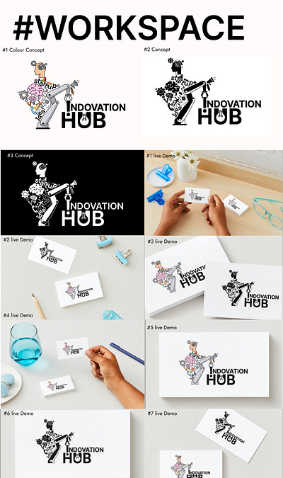 Logo for company named Indovation hub animation branding graphic design logo