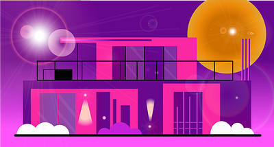 Purple Glow building graphic design illustration illustrator minimal retro vector vintage
