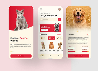 Pet Store App Design animal app appmobile cute design dogs ecommerce fashion mobile modern pet pet care petstore puppy shop store ui ux