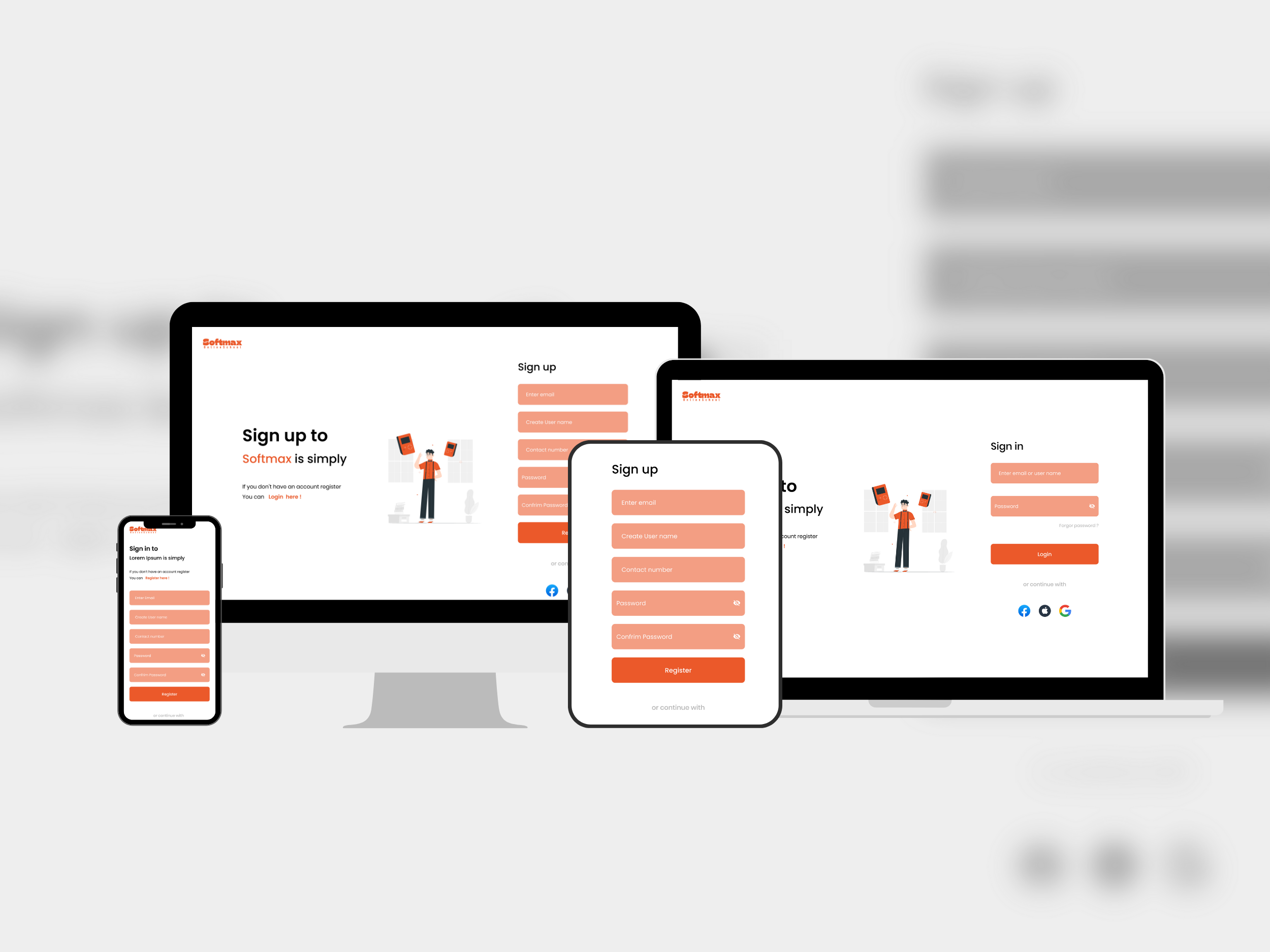Clean Login/Signup Design (Desktop & Mobile) desktop app figma login mobile app mobile ui responsive sign up ui ui design user experience user interface ux ux design