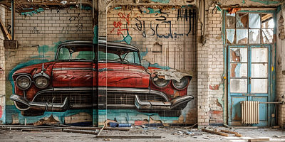 Arts, cultures and cars ! automotive art painting street art street painting wall painting