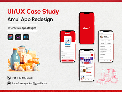 Amul App Redesign amul app concept amul app ui app design freelancing prototyping ui ui concept ui designs user interface design ux website design wireframing