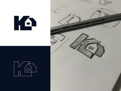 K and house brand branding building construction design elegant graphic design home house illustration k letter logo logo design logo designer logotype modern negative space resl estate