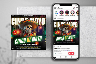 Cinco de Mayo Party Instagram Flyer cinco cinco de mayo cinco de mayo design cinco de mayo event cinco de mayo flyer cinco de mayo party flyer cinco de mayo poster cinco de mayo sale flyer club creative flyer event invitation mexico mexico party night club party professional leaflet psd psd flyer vibe night