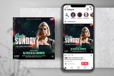 Sunday Party Instagram Flyer (PSD) club flyer club nights club party flyer dj dj flyer dj music banner event event flyer event poster flyer design girls party girls party banner instagram banner instagram flyer ladies party ladies party banner music party party flyer party instagram poster design