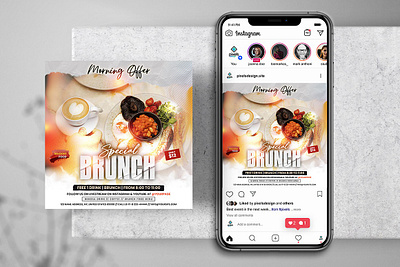 Brunch Morning Instagram Flyer (PSD) banner brunch brunch flyer brunch offer creative design event food flyer instagram instagram template social media social media post story size