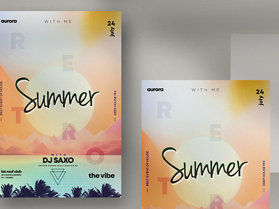 Retro Modernize Event Flyer (PSD) banner beach event beach events flyer beach party beach vibe club flyer design instagram instagram flyer party flyer pool party flyer summer dj flyer summer flyers summer invitation summer party summer party flyer summer party poster sunset sunset party tropical flyer