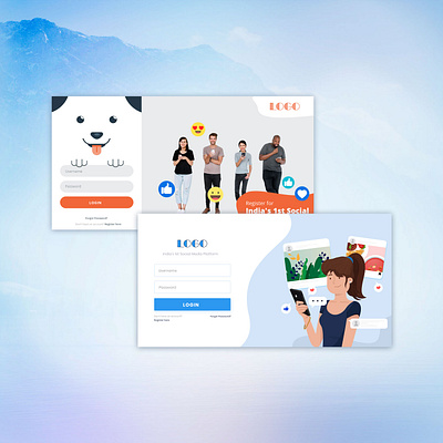 Social Media Platform Login Page Design graphic design social media ui ux