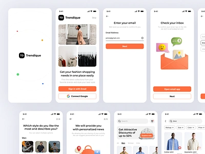 Fashion Mobile App - Trendique app design clothes ecommerce ecommerce app ecommerce design fashion fashion app jacket jeans layout minimal online store polo product shirt shop shopping tshirt zara zara app