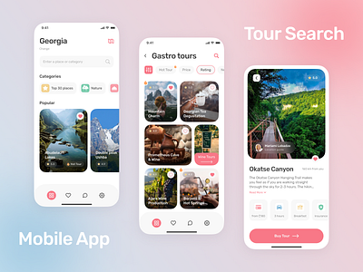 Tour Search Mobile App Design app design interface ios light mode mobile ui ux