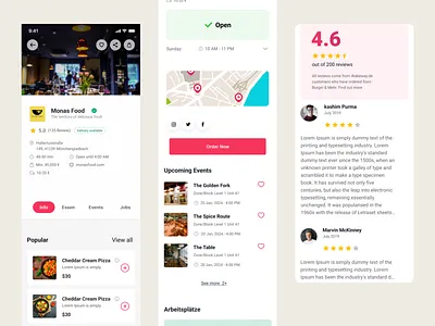Restaurant Page - Mobile App Design delivery app design food delivery item food restaurant restaurant for delivery restaurant page design simple app design ui ux design