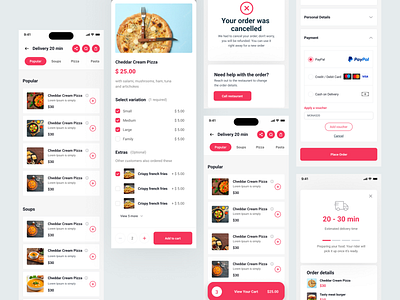 Cart and Checkout - Mobile App Design cart page checkout food delivery app food order order parcel ui design ux design