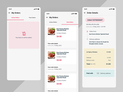 My Order - Mobile App Design app design delivery app design my order order details order page design restaurant order ux design