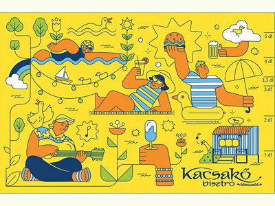 This is KACSAKŐ! adobeillustrator beach branding design duck food graphic design illustration lake pattern summer summertime vacation vector yellow