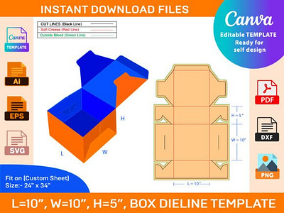 Gram Standard Cake Box Dieline Template box box die cut branding design dieline illustration packaging packaging design vector