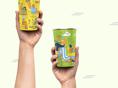 Kacsakő's recup art beach bistro branding colorful design digitalart duck food glasses graphic design illustration lemonade mockup people recup recycle summer summertime vector