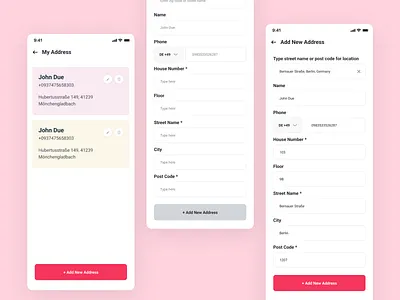 My Address - Mobile App Design address ui edit address location my address profile address simple design ui design user address ux design