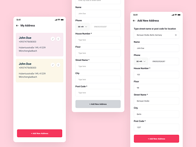My Address - Mobile App Design address ui edit address location my address profile address simple design ui design user address ux design
