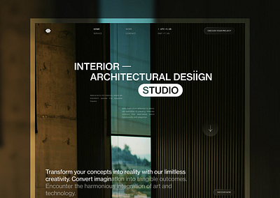 Interior & Architectural Design Studio Website aesthetics architecture dark theme design studio graphic design interior landing page typography ui ux website