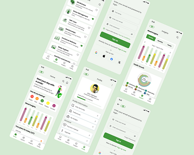 Mente- Mental health app app app design appdesign care design graphic design health health app health care mental health mind mobile mobile app ui ui design ux