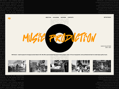 MM-music production studio landing page ai branding design graphic design illustration logo minimal music studio typography ui ux uxresearch web design