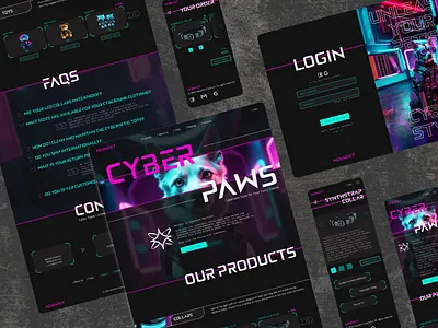 Web design Cyberpunk cyberpunk cyberpunk site pet shop ui web design